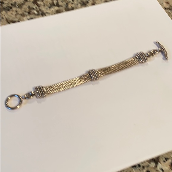 Sterling Silver 3 Strand Toggle Bracelet - Picture 1 of 7